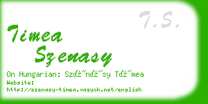 timea szenasy business card